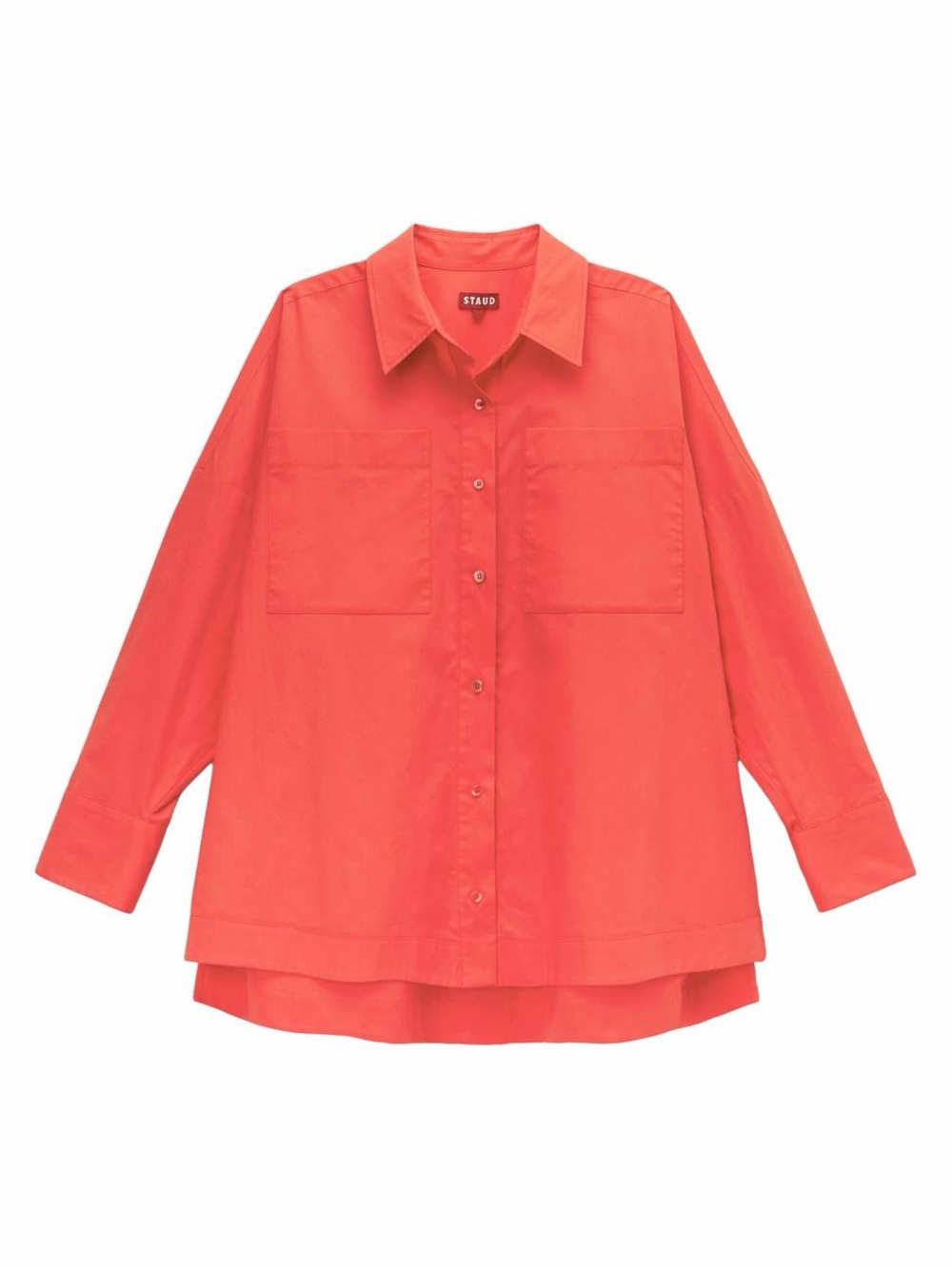 STAUD Payton Button Down Shirt - Hibiscus